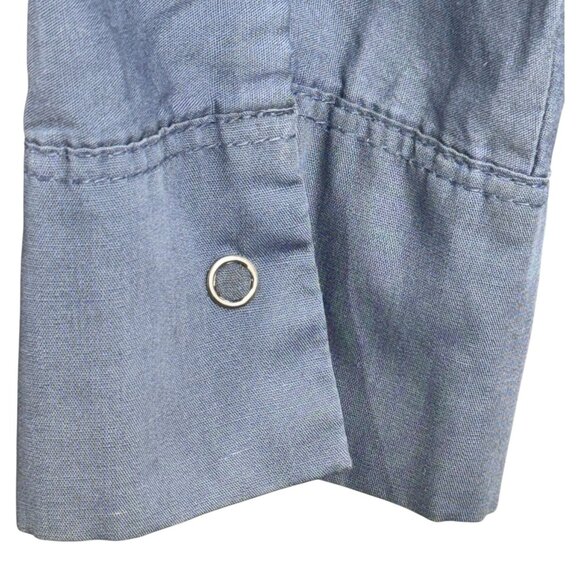 Vintage Fleet-Wing Work Shirt Medium Vapor Wear Grunge Blue Button-Up 80's - Picture 12 of 13